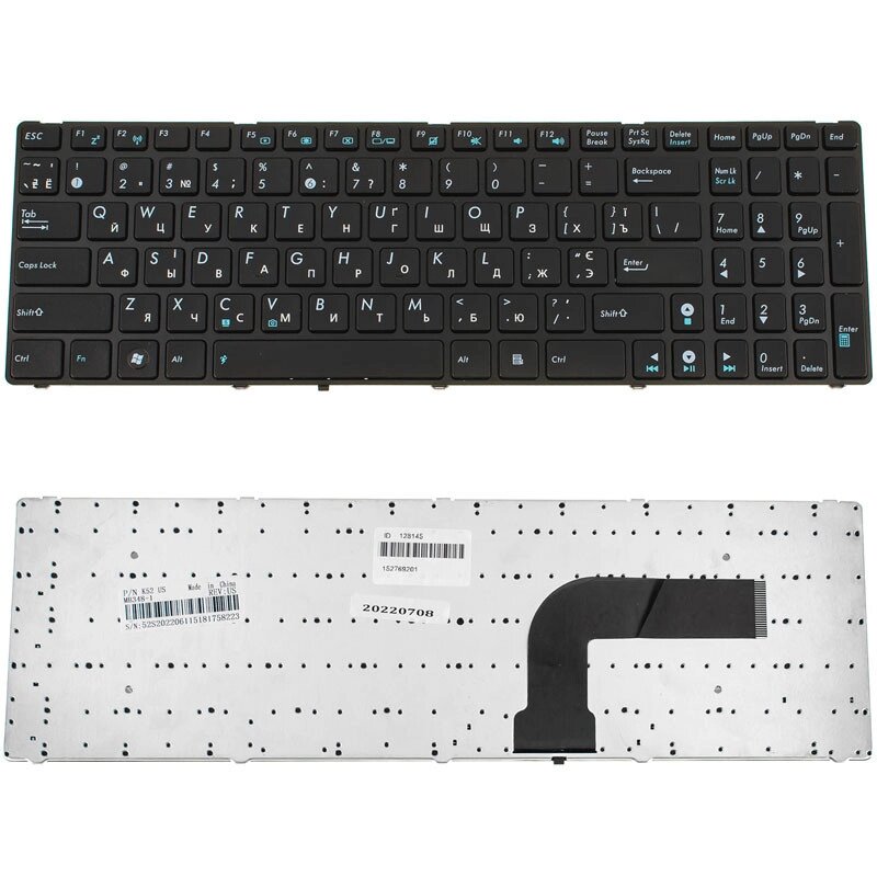 Клавіатура для ноутбука ASUS (A52, K52, X54, N53, N61, N73, N90, P53, X54, X55, X61), ukr, black (K52 version) від компанії Інтернет-магазин aventure - фото 1