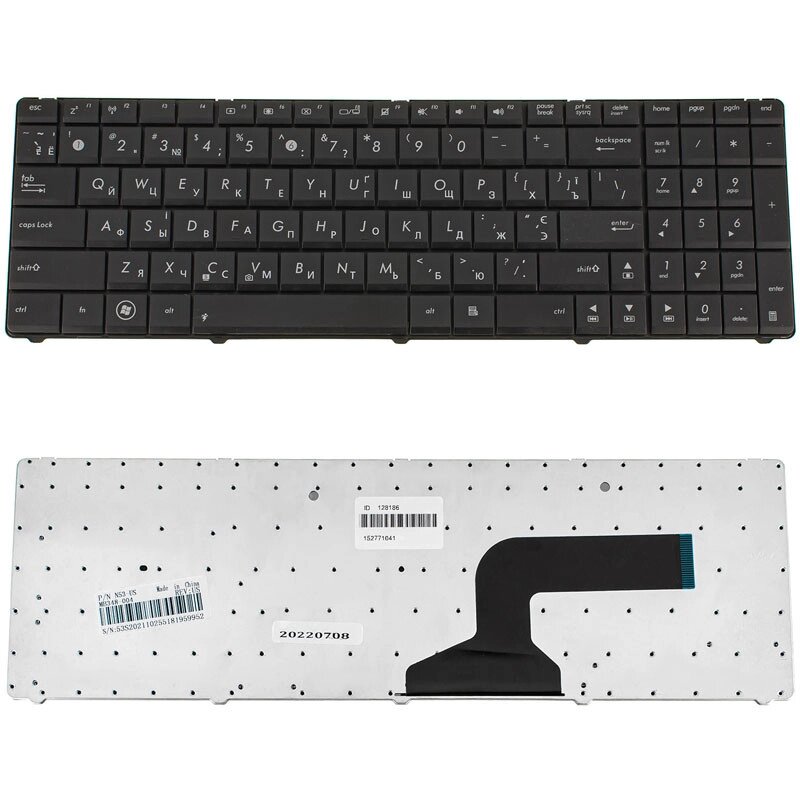 Клавіатура для ноутбука ASUS (A52, K52, X54, N53, N61, N73, N90, P53, X54, X55, X61), ukr, black (N53 version) від компанії Інтернет-магазин aventure - фото 1