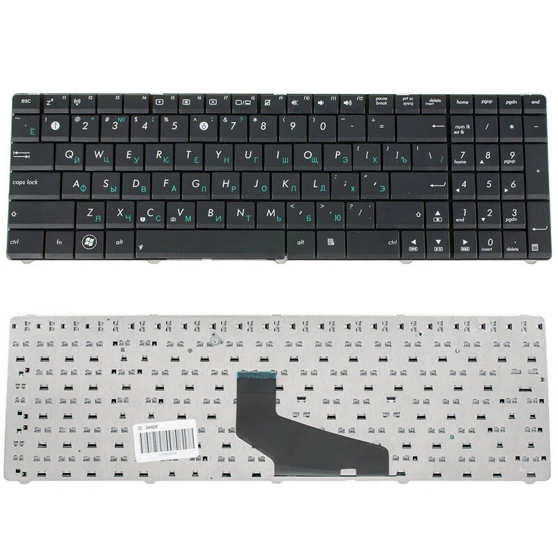 Клавіатура для ноутбука ASUS (A53U, A53Ta, K53Be, K53U, K53Z, K53Ta, K73Be, K73Ta, X53Be, X53Ta, X53U, X73Ta) rus, black від компанії Інтернет-магазин aventure - фото 1