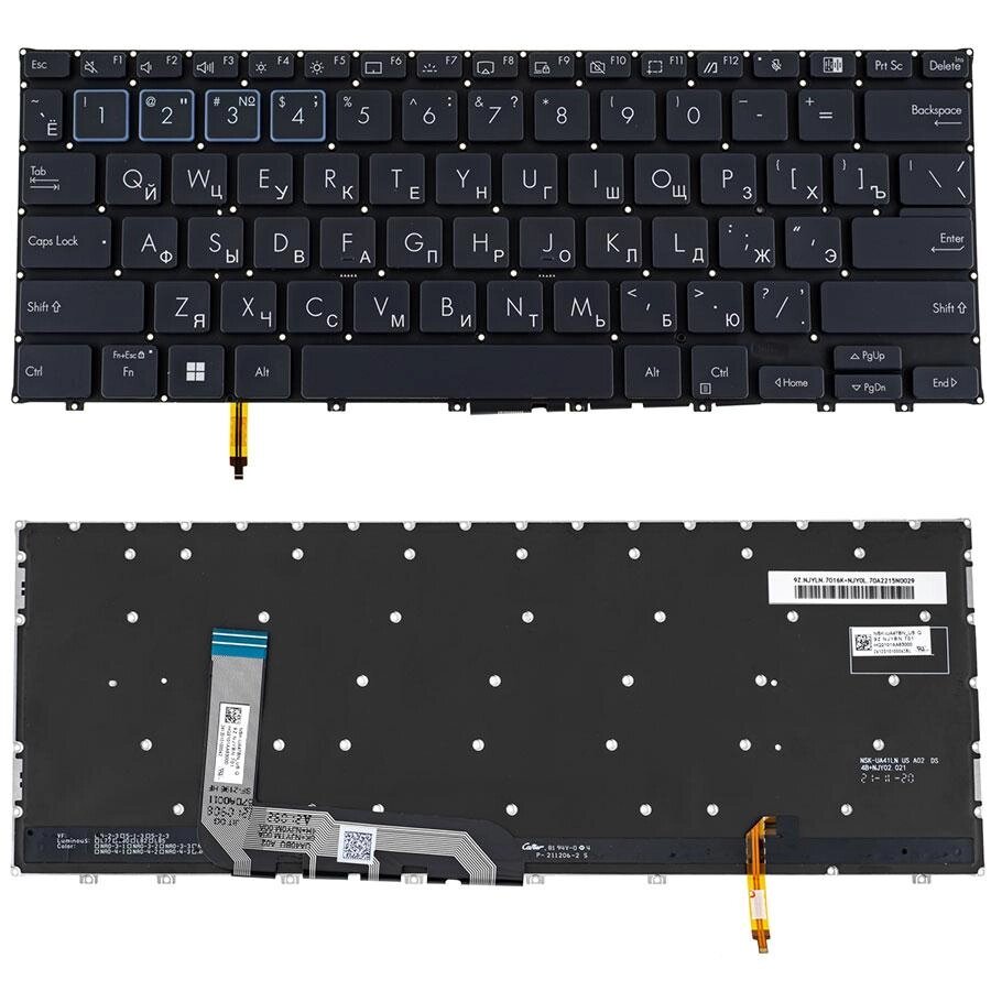 Клавіатура для ноутбука ASUS (B3402 series) rus, black, без фрейму, підсвічування клавіш від компанії Інтернет-магазин aventure - фото 1