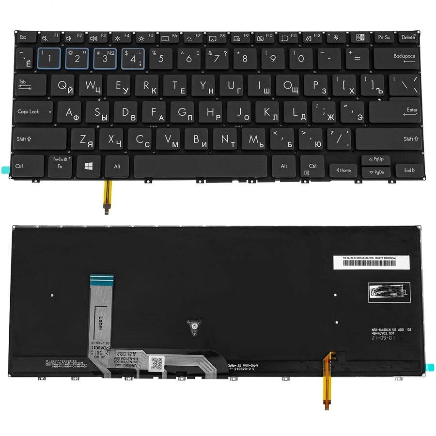 Клавіатура для ноутбука ASUS (B7402 series) rus, black, без фрейму, підсвічування клавіш від компанії Інтернет-магазин aventure - фото 1