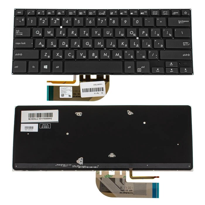 Клавіатура для ноутбука ASUS (B9440 series) rus, black, без фрейму, підсвічування клавіш від компанії Інтернет-магазин aventure - фото 1