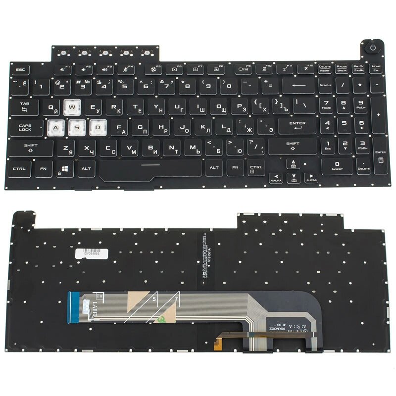 Клавіатура для ноутбука ASUS (FA506, FX506 series) rus, black, без фрейма, підсвічування клавіш (RGB) від компанії Інтернет-магазин aventure - фото 1