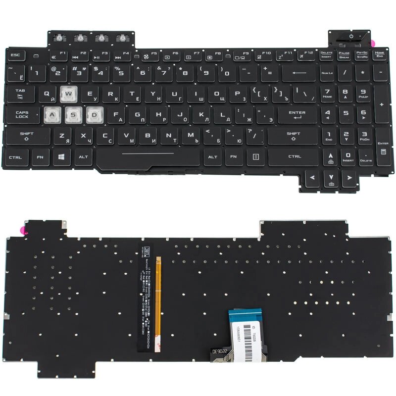 Клавіатура для ноутбука ASUS (FX505 series) rus, black, без фрейма, підсвічування клавішRGB (оригінал) від компанії Інтернет-магазин aventure - фото 1