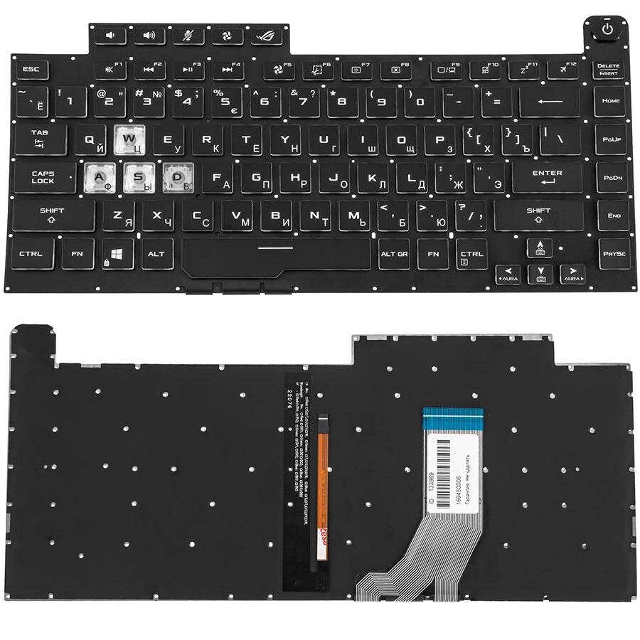 Клавіатура для ноутбука ASUS (G531 series) rus, black, без фрейму, підсвічування клавіш (RGB 8 pin) від компанії Інтернет-магазин aventure - фото 1