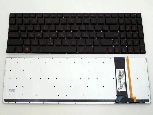 Клавіатура для ноутбука Asus G550, G550JK, G550JX, Q550, N550, N56, N56DP (RU Black без рамки з підсвічуванням). від компанії Інтернет-магазин aventure - фото 1