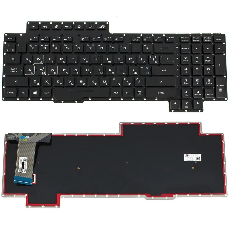 Клавіатура для ноутбука ASUS (G703 series) rus, black, без фрейма, підсвічування клавіш (RGB) оригінал від компанії Інтернет-магазин aventure - фото 1