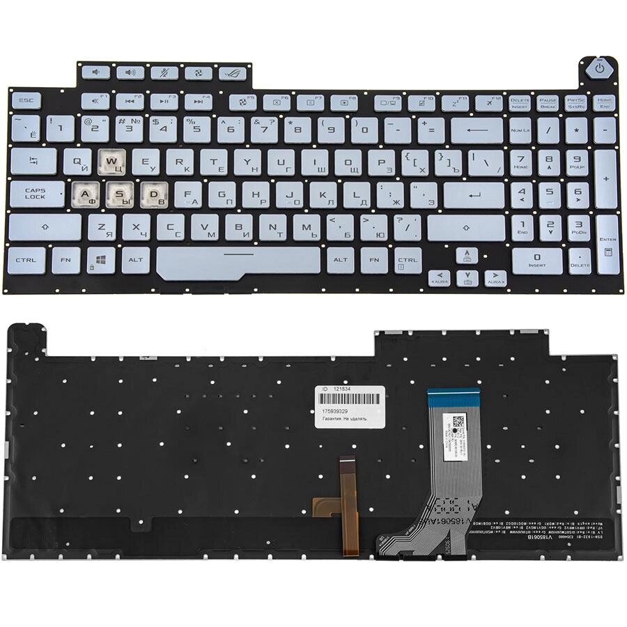 Клавіатура для ноутбука ASUS (G713 series 2022 year) rus, black, без фрейму, підсвічування клавіш (RGB 4 Blue) від компанії Інтернет-магазин aventure - фото 1