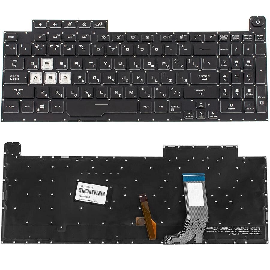 Клавиатура для ноутбука ASUS (G731GD, G731GT, G731GU) rus, black, без фрейма, подсветка клавиш (RGB 4) (ОРИГИНАЛ) від компанії Інтернет-магазин aventure - фото 1