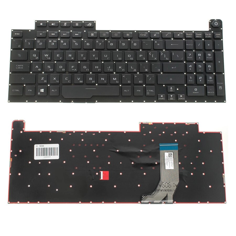 Клавиатура для ноутбука ASUS (G731GD, G731GT, G731GU) rus, black, без фрейма, подсветка клавиш (RGB Per-Key) (ОРИГИНАЛ) від компанії Інтернет-магазин aventure - фото 1