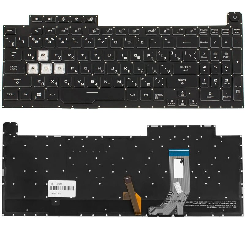 Клавіатура для ноутбука ASUS (G731GU, G731GV) rus, black, без кадру, підсвічування клавіш (RGB 4) (оригінал) від компанії Інтернет-магазин aventure - фото 1