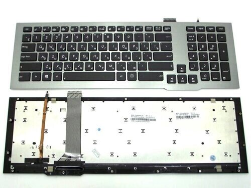 Клавіатура для ноутбука Asus G75, G75V, G75VW, G75VX (RU Black з сірою рамкою і підсвічуванням клавіш). Оригінальна від компанії Інтернет-магазин aventure - фото 1