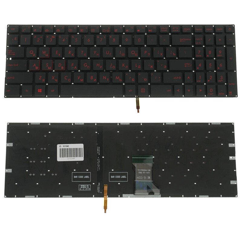 Клавіатура для ноутбука ASUS (GL702VML) rus, black, без фрейма, підсвічування клавіш від компанії Інтернет-магазин aventure - фото 1