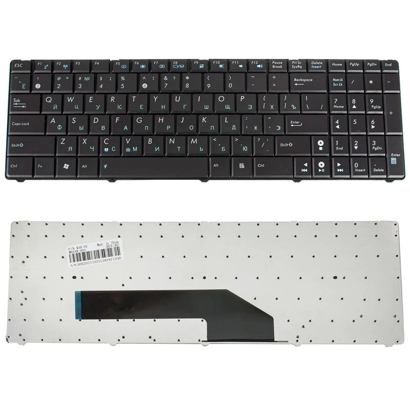 Клавіатура для ноутбука ASUS (K50, K51, K60, K61, K70, F52, P50, X5), rus, black (old design) від компанії Інтернет-магазин aventure - фото 1