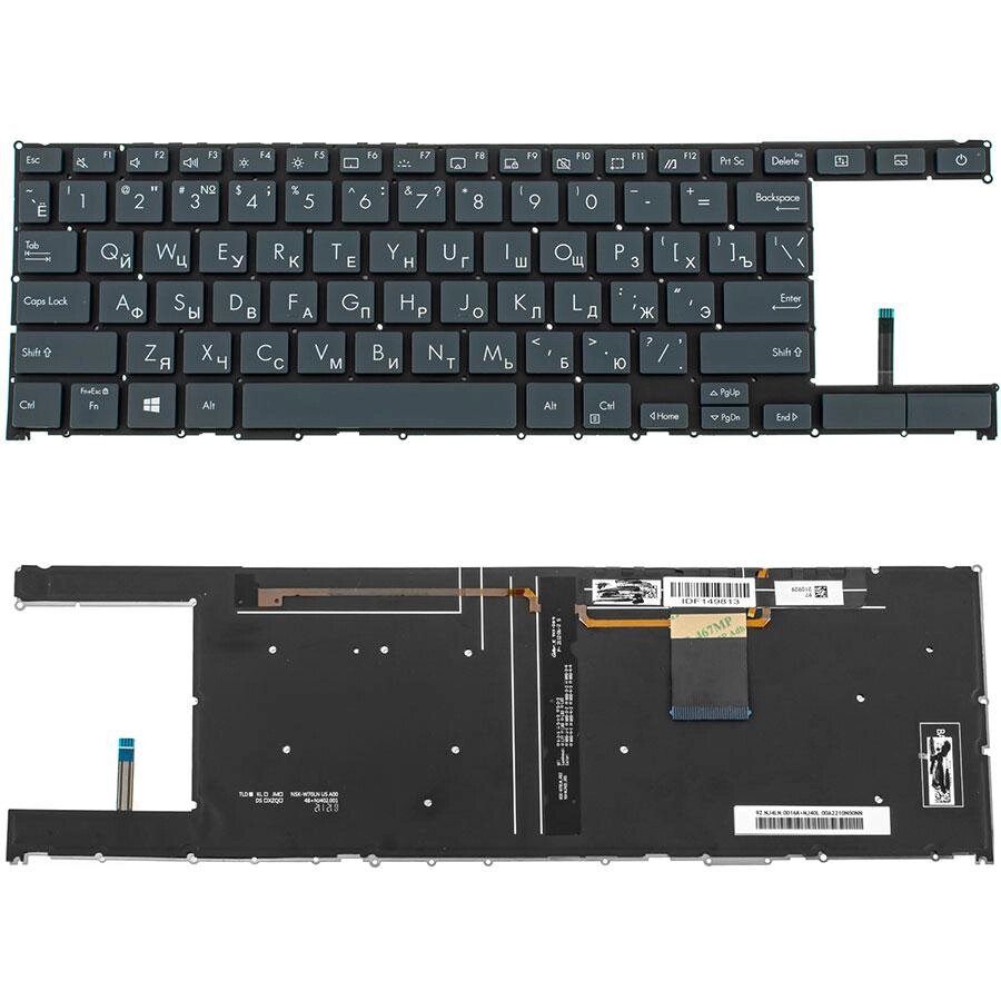 Клавиатура для ноутбука ASUS (UX482 series) rus, black, без фрейма, підсвічування клавіш від компанії Інтернет-магазин aventure - фото 1