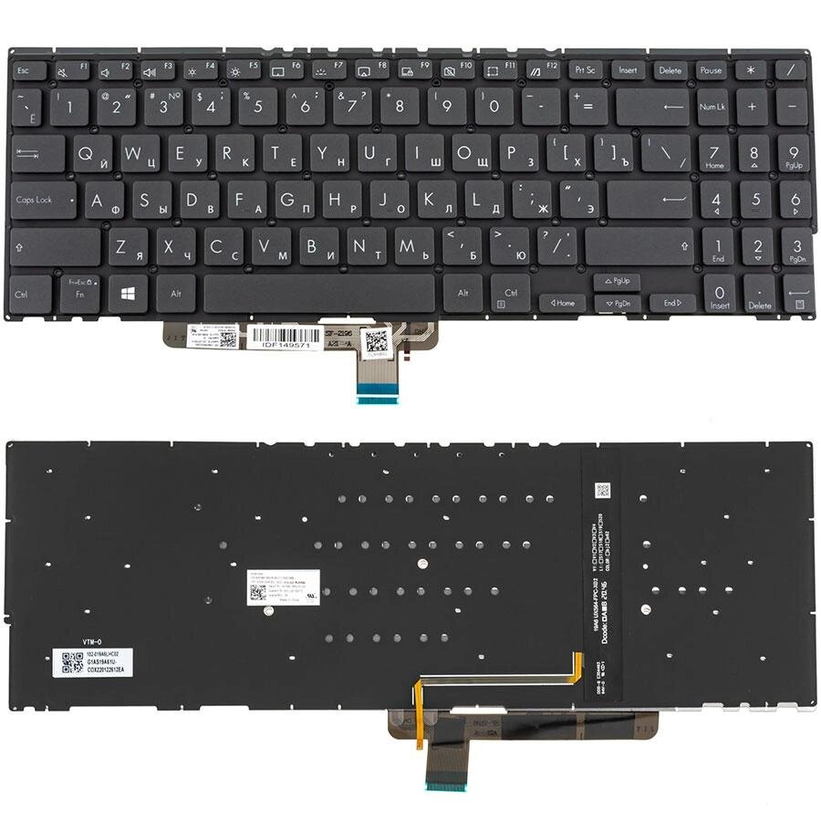 Клавіатура для ноутбука ASUS (UX564 series) rus, black, без фрейма, подсветка клавиш від компанії Інтернет-магазин aventure - фото 1