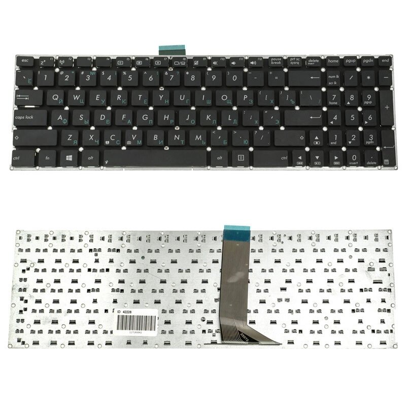 Клавіатура для ноутбука ASUS (X502, X551, X553, X555, S500, TP550) rus, black, без фрейма, без кріплень від компанії Інтернет-магазин aventure - фото 1