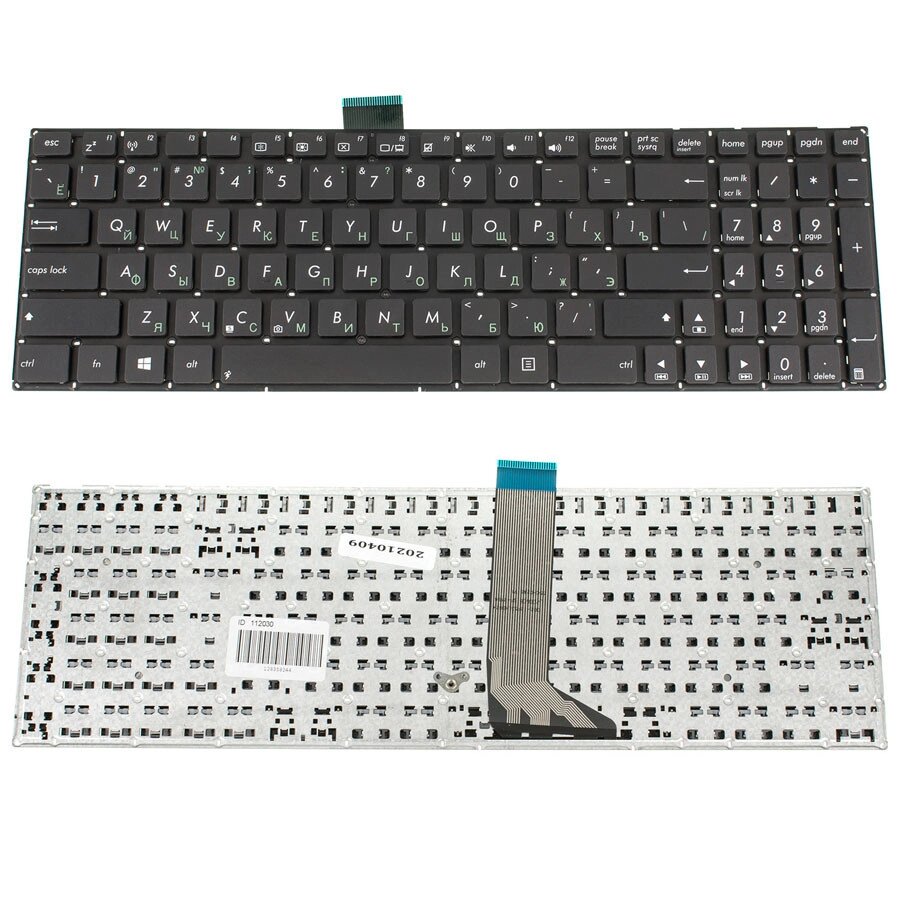 Клавіатура для ноутбука ASUS (X502, X551, X553, X555, S500, TP550) rus, black, без фрейма, з кріпленнями (оригінал) від компанії Інтернет-магазин aventure - фото 1