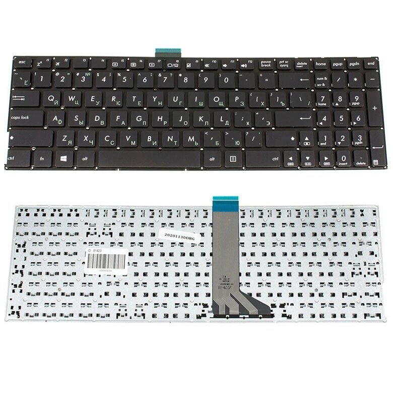 Клавіатура для ноутбука ASUS (X502, X551, X553, X555, S500, TP550) rus, black, без фрейму, без кріплень (оригінал) від компанії Інтернет-магазин aventure - фото 1