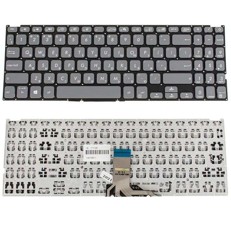 Клавіатура для ноутбука ASUS (X509 series) rus, gray, без кадру від компанії Інтернет-магазин aventure - фото 1