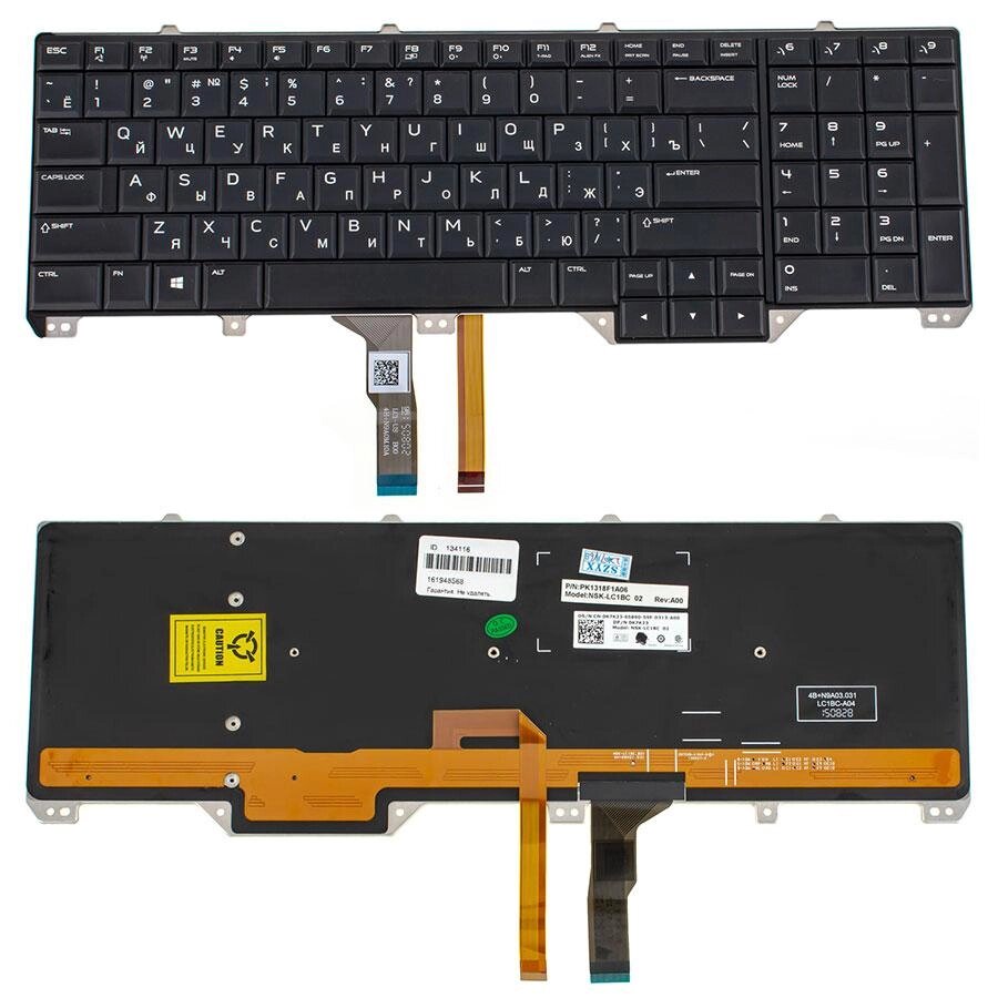 Клавиатура для ноутбука DELL (Alienware: 17 R2, 17 R3) rus, black, подсветка клавиш (RGB) від компанії Інтернет-магазин aventure - фото 1
