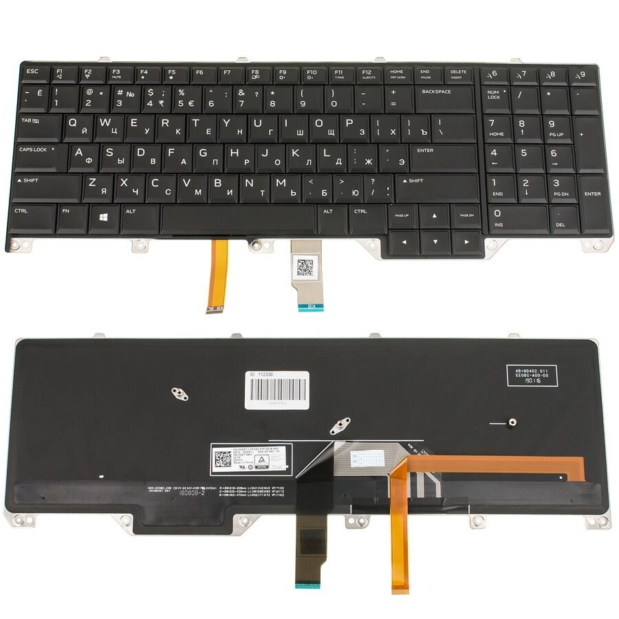 Клавіатура для ноутбука DELL (Alienware: 17 R4, 17 R5) rus, black, підсвічування клавіш (RGB) - версія 1 від компанії Інтернет-магазин aventure - фото 1