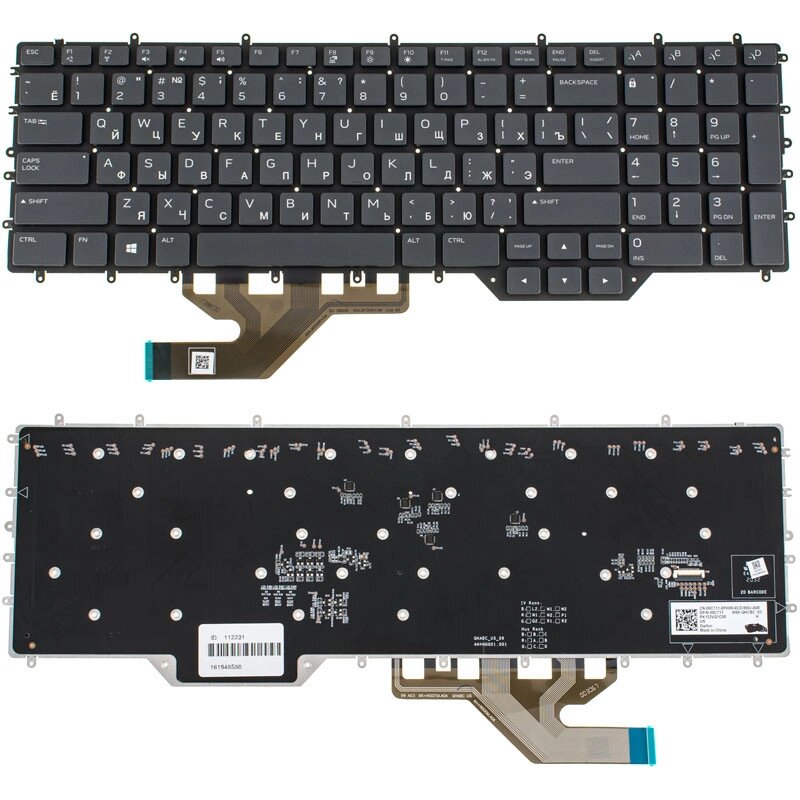 Клавіатура для ноутбука DELL (Alienware: Area 51m R2, M17 R2, M17 R3) rus, black, підсвічування клавіш (RGB) від компанії Інтернет-магазин aventure - фото 1