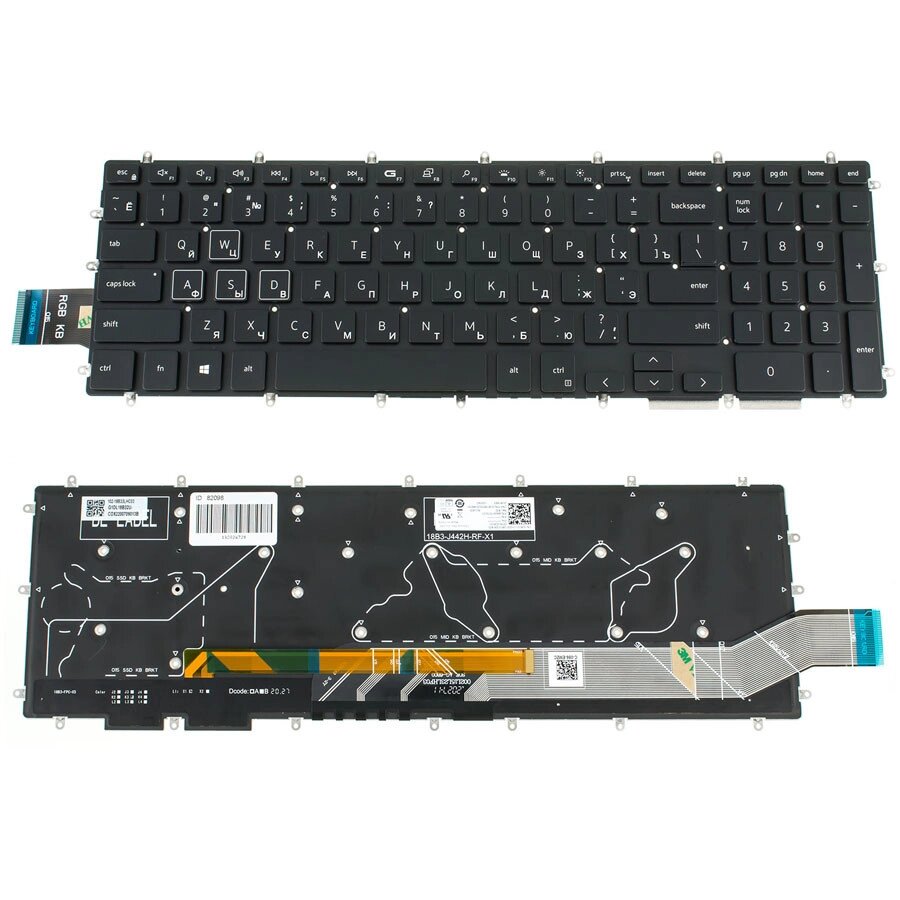 Клавіатура для ноутбука DELL (Gamming G: 3590, 5590) rus, black, без фрейма, підсвічування клавішRGB (оригінал) від компанії Інтернет-магазин aventure - фото 1