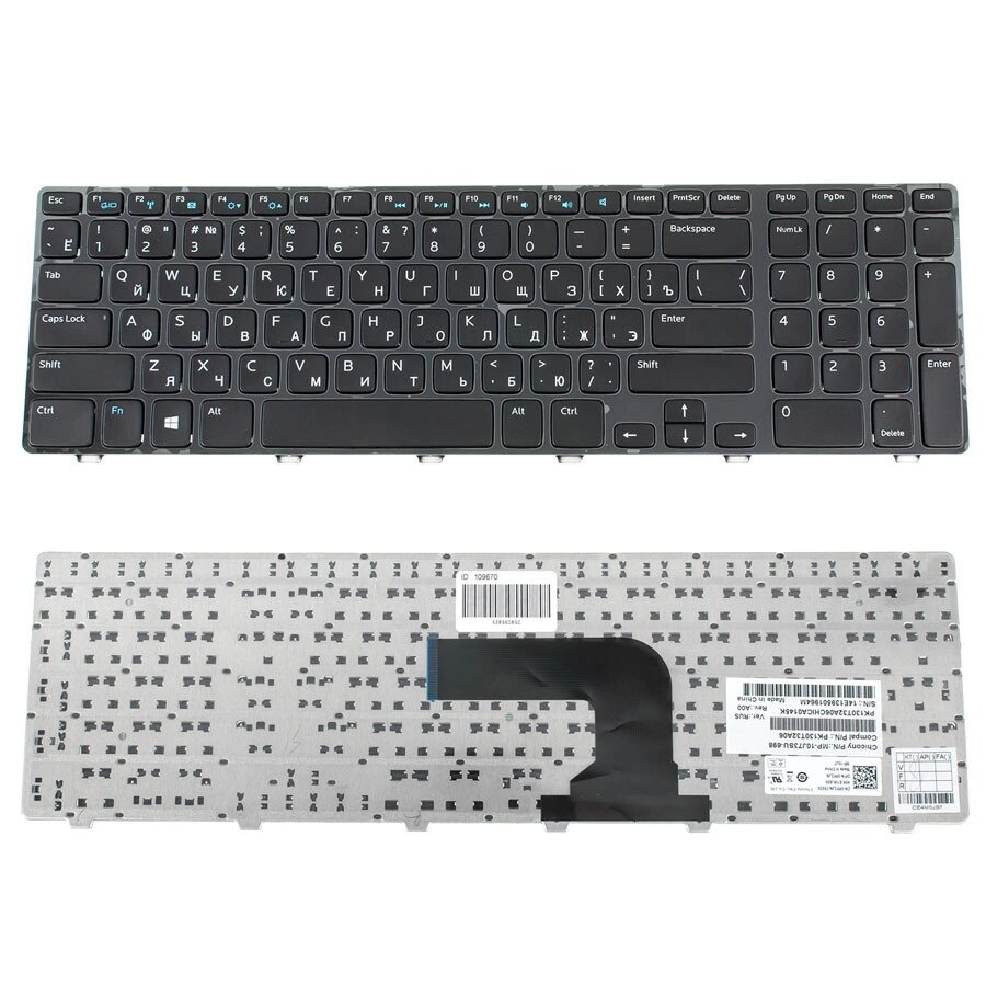 Клавіатура для ноутбука DELL (Inspiron: 3721, 5721) rus, black (оригінал) від компанії Інтернет-магазин aventure - фото 1