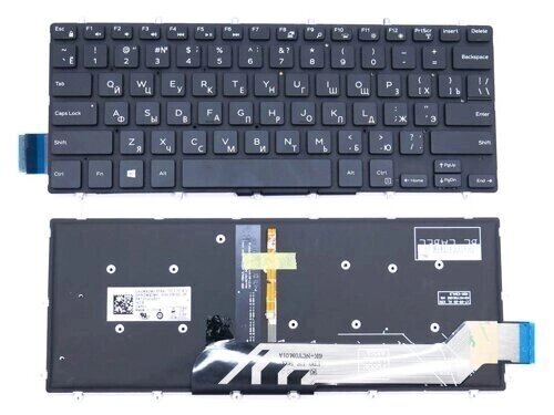 Клавіатура для ноутбука Dell Inspiron 5568, 5578, 5368, 5378 (RU Black без рамки з підсвічуванням). Оригінальна від компанії Інтернет-магазин aventure - фото 1
