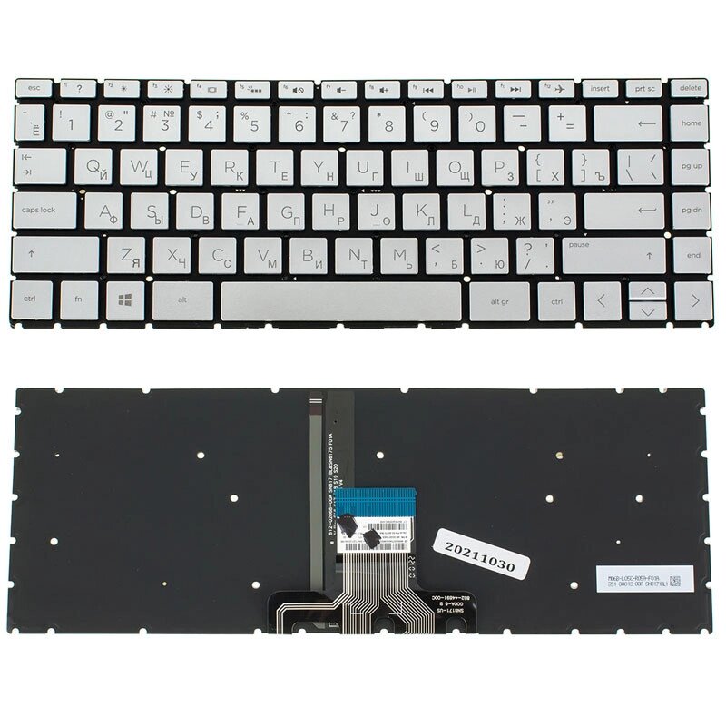 Клавіатура для ноутбука HP (14-CM, 14-CK) rus, silver, без фрейма, підсвічування клавіш від компанії Інтернет-магазин aventure - фото 1