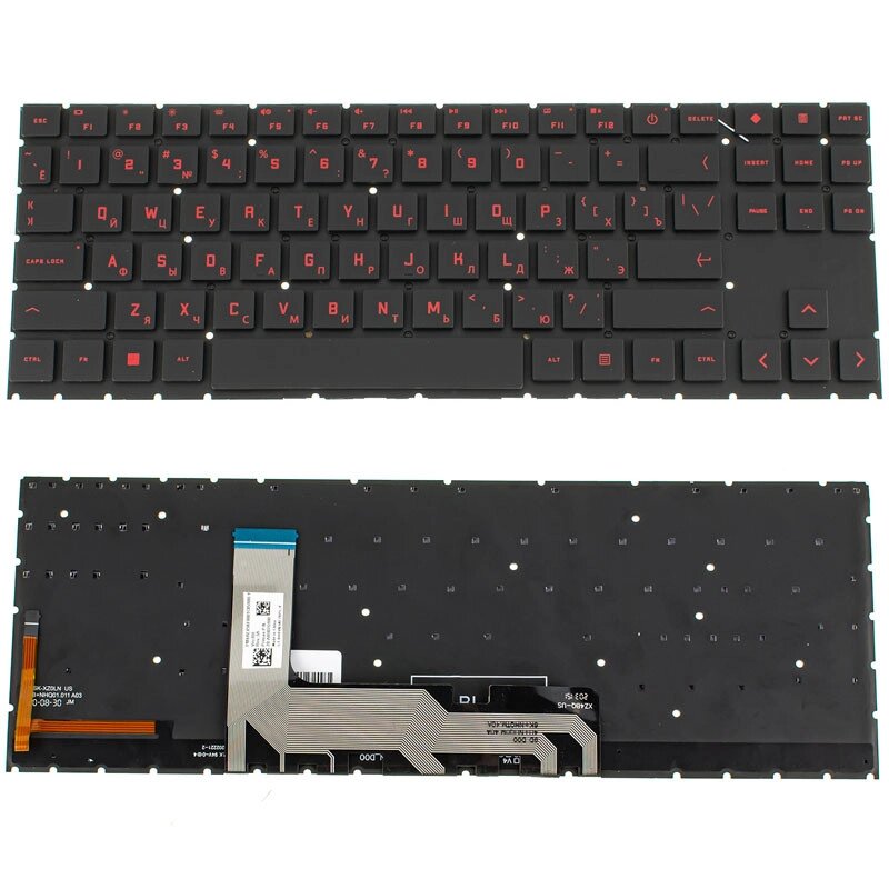 Клавіатура для ноутбука HP (Omen: 15-EK series) rus, black, без фрейму, підсвічування клавіш (RGB RED) (ОРИГІНАЛ) від компанії Інтернет-магазин aventure - фото 1