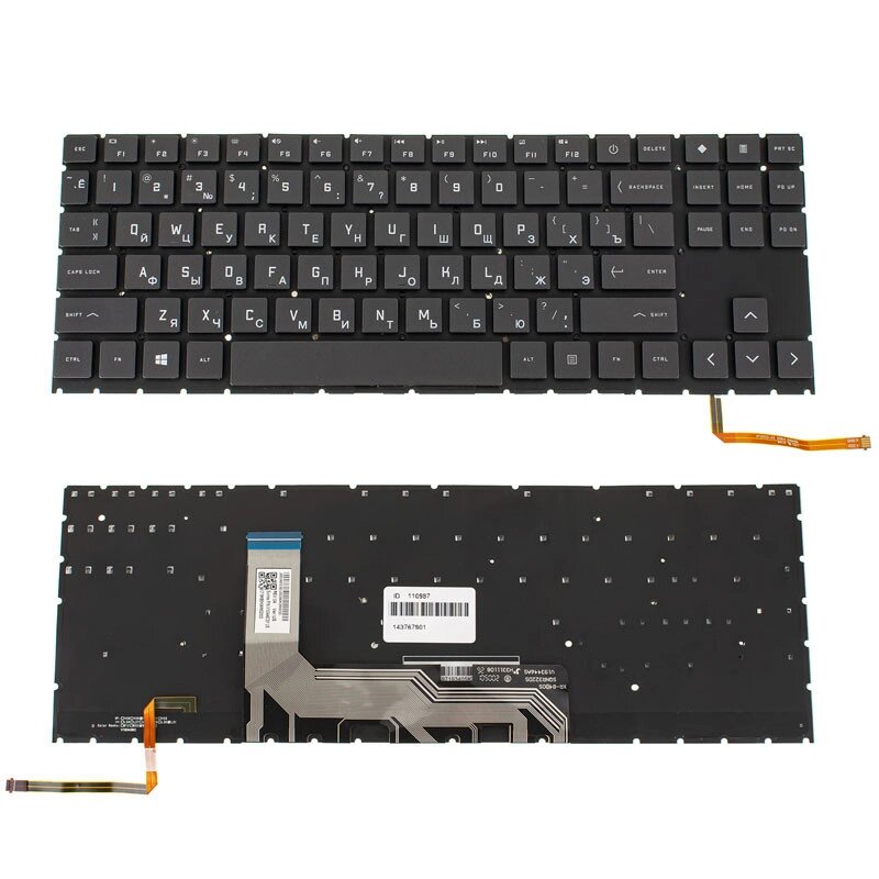 Клавіатура для ноутбука HP (Omen: 15-EK series) rus, black, без фрейму, підсвічування клавіш від компанії Інтернет-магазин aventure - фото 1