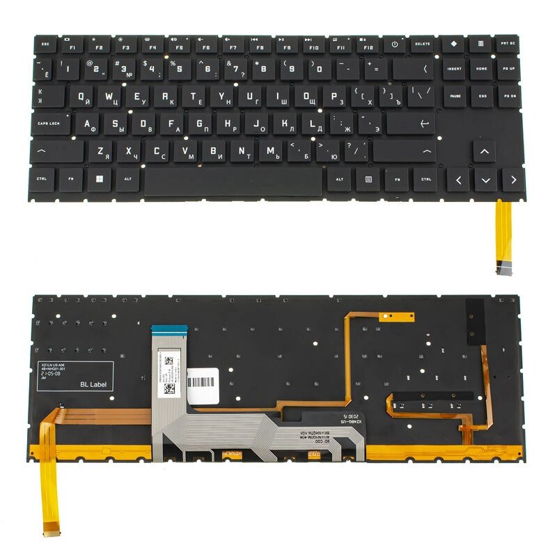 Клавіатура для ноутбука HP (Omen: 15-EK series ) rus, black, без кадру, підсвічування клавіш (RGB 4) (оригінал) від компанії Інтернет-магазин aventure - фото 1
