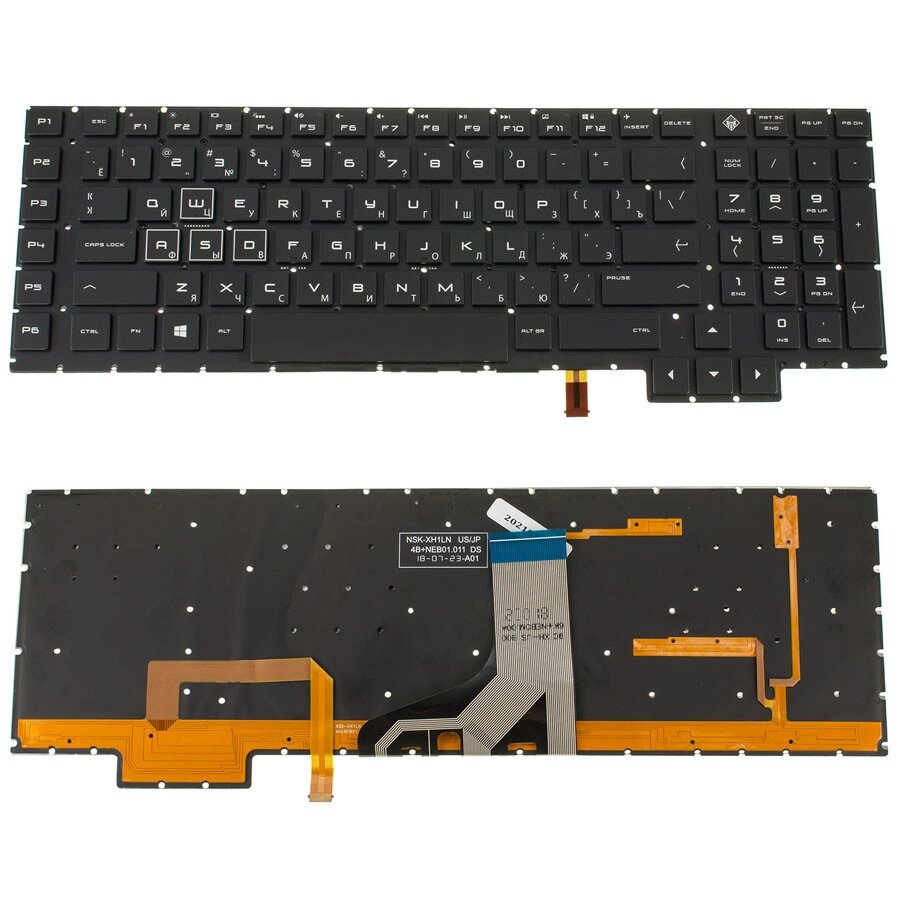 Клавіатура для ноутбука HP (Omen: 17-an series ) rus, black, без фрейма, підсвічування клавіш (RGB) (оригінал) від компанії Інтернет-магазин aventure - фото 1