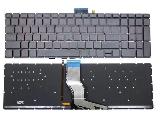 Клавіатура для ноутбука HP Omen 17-W000, 17-W100, 17-W200, 17t-w000, 17t-w100, 17t-w200 (RU Black Без Рамки з від компанії Інтернет-магазин aventure - фото 1