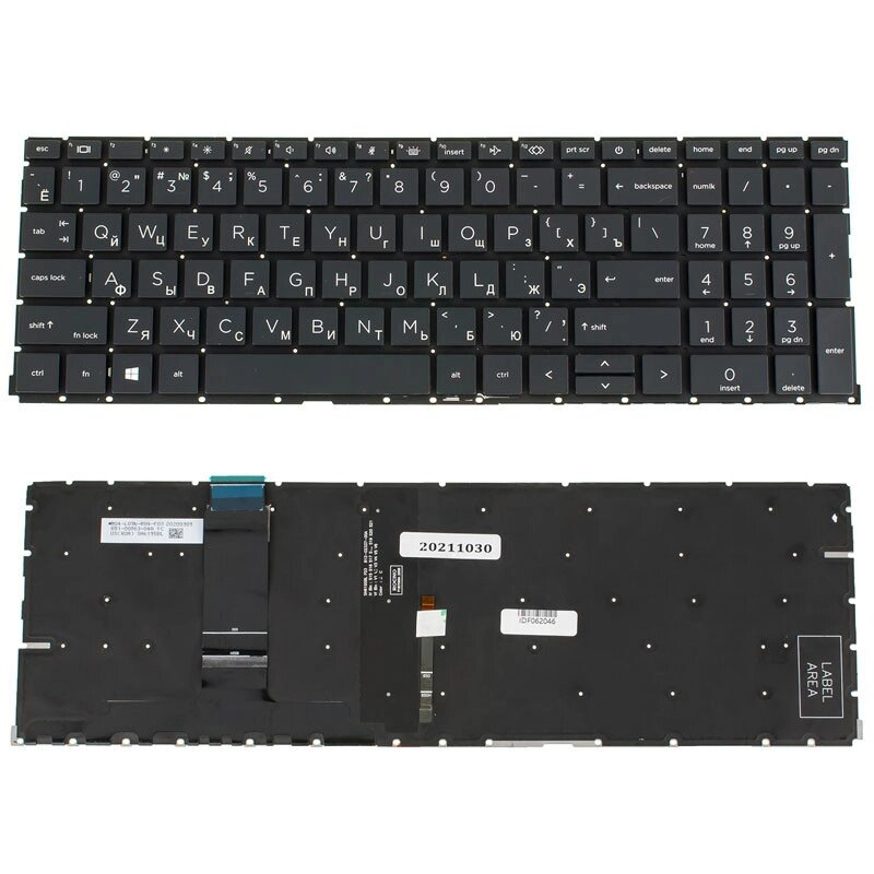 Клавіатура для ноутбука HP (ProBook: 450 G8, 455 G8) rus, dark gray, без фрейма, підсвічування клавіш від компанії Інтернет-магазин aventure - фото 1