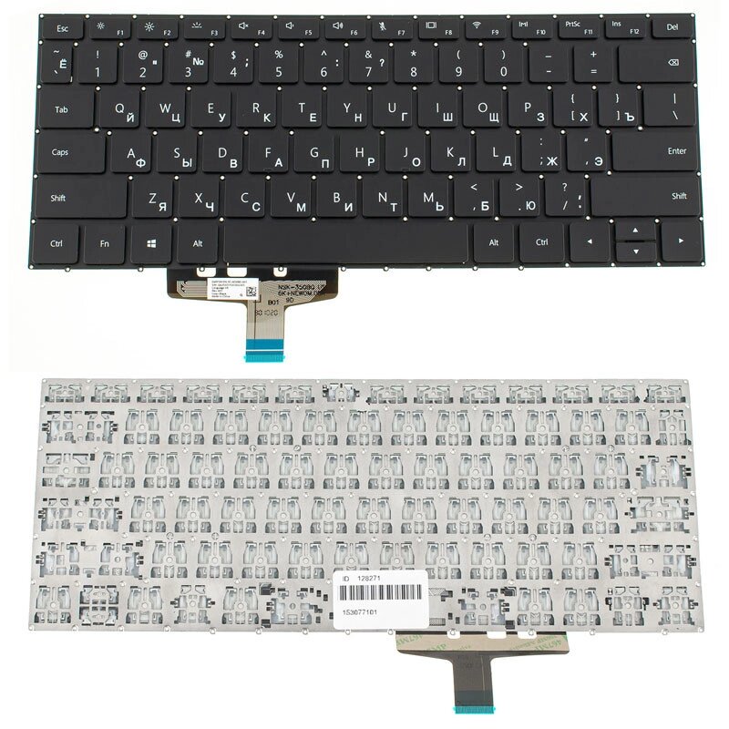 Клавіатура для ноутбука HUAWEI (W19 series) rus, black, без кадру від компанії Інтернет-магазин aventure - фото 1