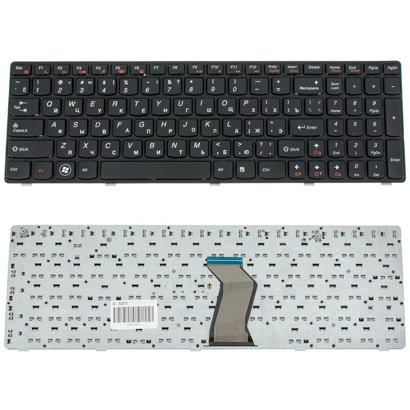 Клавіатура для ноутбука LENOVO (G570, G575, G770, G780, Z560, Z565) rus, black, black frame від компанії Інтернет-магазин aventure - фото 1