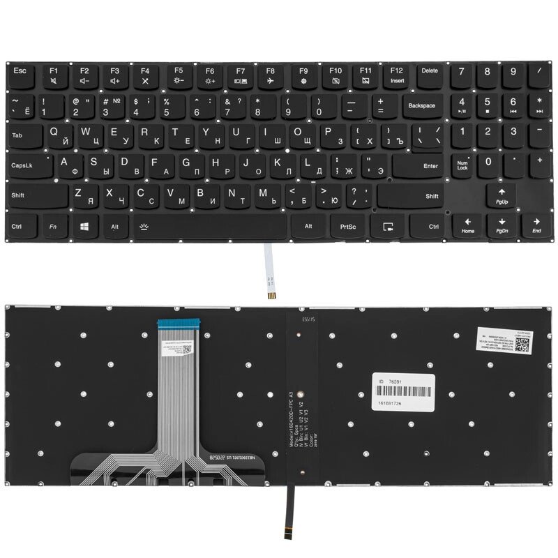Клавіатура для ноутбука LENOVO (Legion: Y530-15) rus, black, без фрейма, підсвічування клавіш (black bezzel) від компанії Інтернет-магазин aventure - фото 1