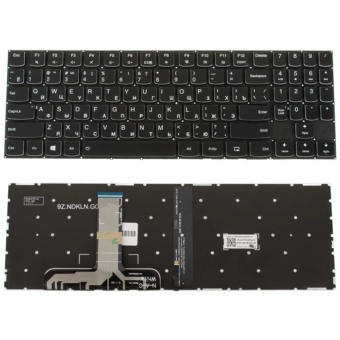 Клавіатура для ноутбука LENOVO (Legion: Y530-15) rus, black, без фрейма, підсвічування клавіш (оригінал) (white bezzel) від компанії Інтернет-магазин aventure - фото 1
