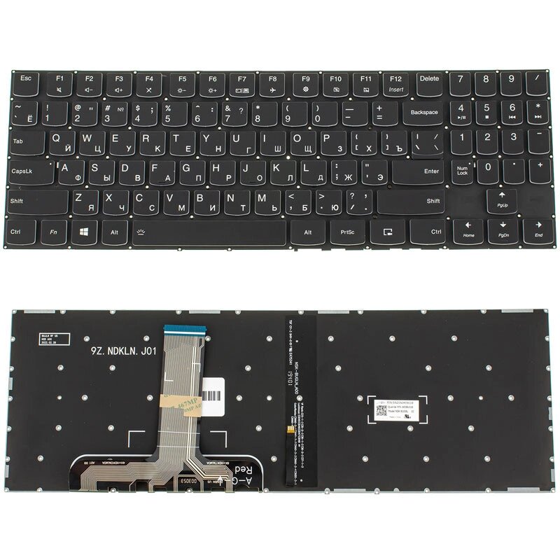 Клавіатура для ноутбука LENOVO (Legion: Y540-15) rus, black, без фрейму, підсвічування клавіш (оригінал) (white bezzel) від компанії Інтернет-магазин aventure - фото 1