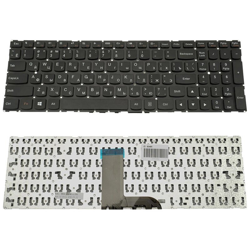 Клавіатура для ноутбука LENOVO (Yoga: 500-15IBD, 500-15ISK) rus, black, без фрейма від компанії Інтернет-магазин aventure - фото 1