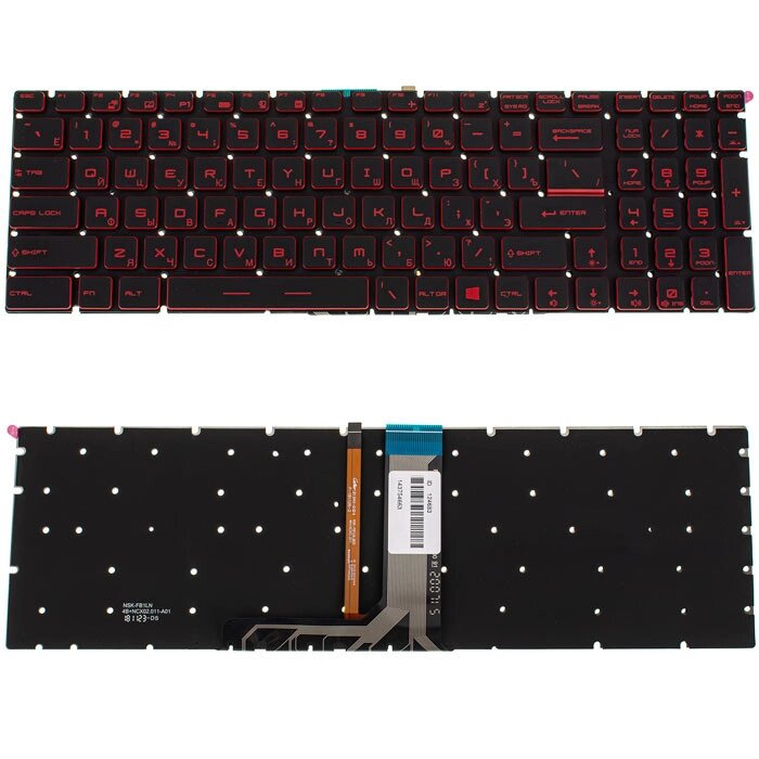 Клавіатура для ноутбука MSI (GV62, GT62) rus, black, без кадру, підсвічування клавіш (RED) від компанії Інтернет-магазин aventure - фото 1