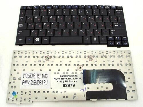Клавіатура для ноутбука Samsung NC10, ND10, N110, N128, N130, N140 (RU Black). Оригінальна. від компанії Інтернет-магазин aventure - фото 1