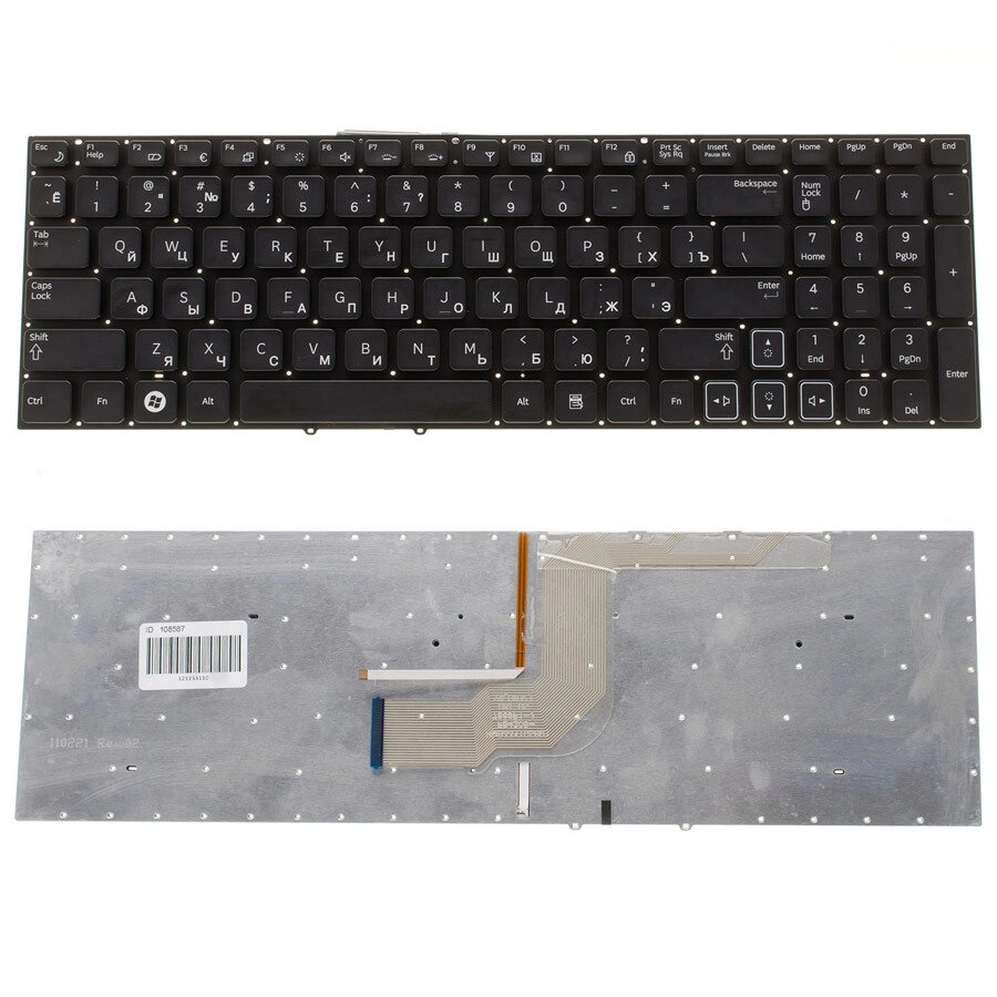 Клавіатура для ноутбука SAMSUNG (RC508, RC510, RC520, RV509, RV511, RV513, RV515, RV518, RV520) rus, black, без рамки, від компанії Інтернет-магазин aventure - фото 1
