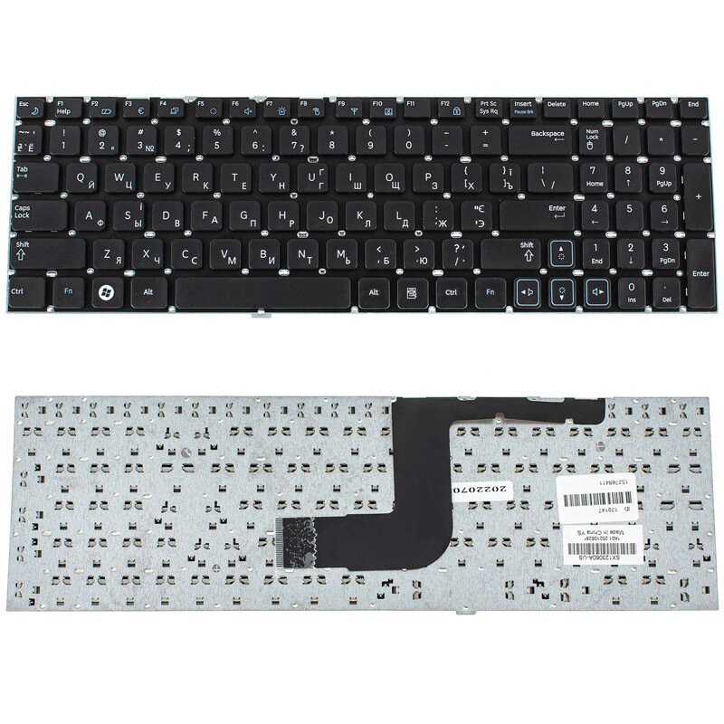 Клавіатура для ноутбука SAMSUNG (RC508, RC510, RC520, RV509, RV511, RV513, RV515, RV518, RV520) ukr, black, без рамки від компанії Інтернет-магазин aventure - фото 1
