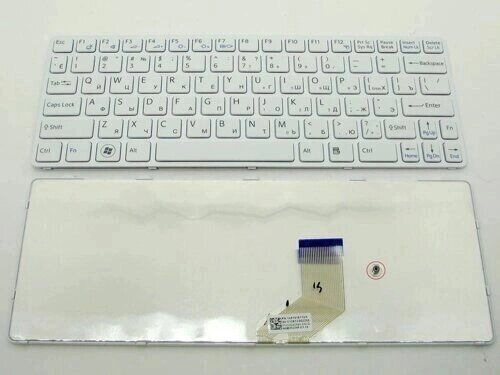 Клавіатура для ноутбука Sony SVE11 (RU White з рамкою). Оригінальна клавіатура. Російська розкладка. від компанії Інтернет-магазин aventure - фото 1