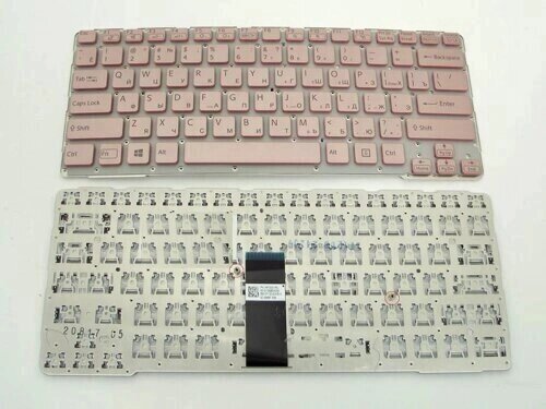 Клавіатура для ноутбука Sony SVE14, SVE14A (RU Pink без рамки версія з підсвічуванням). Оригінальна клавіатура. від компанії Інтернет-магазин aventure - фото 1
