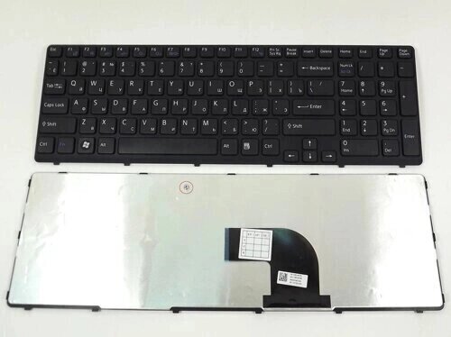 Клавіатура для ноутбука Sony SVE15, E15, E17, SVE15, SVE17 (RU Black з рамкою). Оригінальна клавіатура. Російська від компанії Інтернет-магазин aventure - фото 1